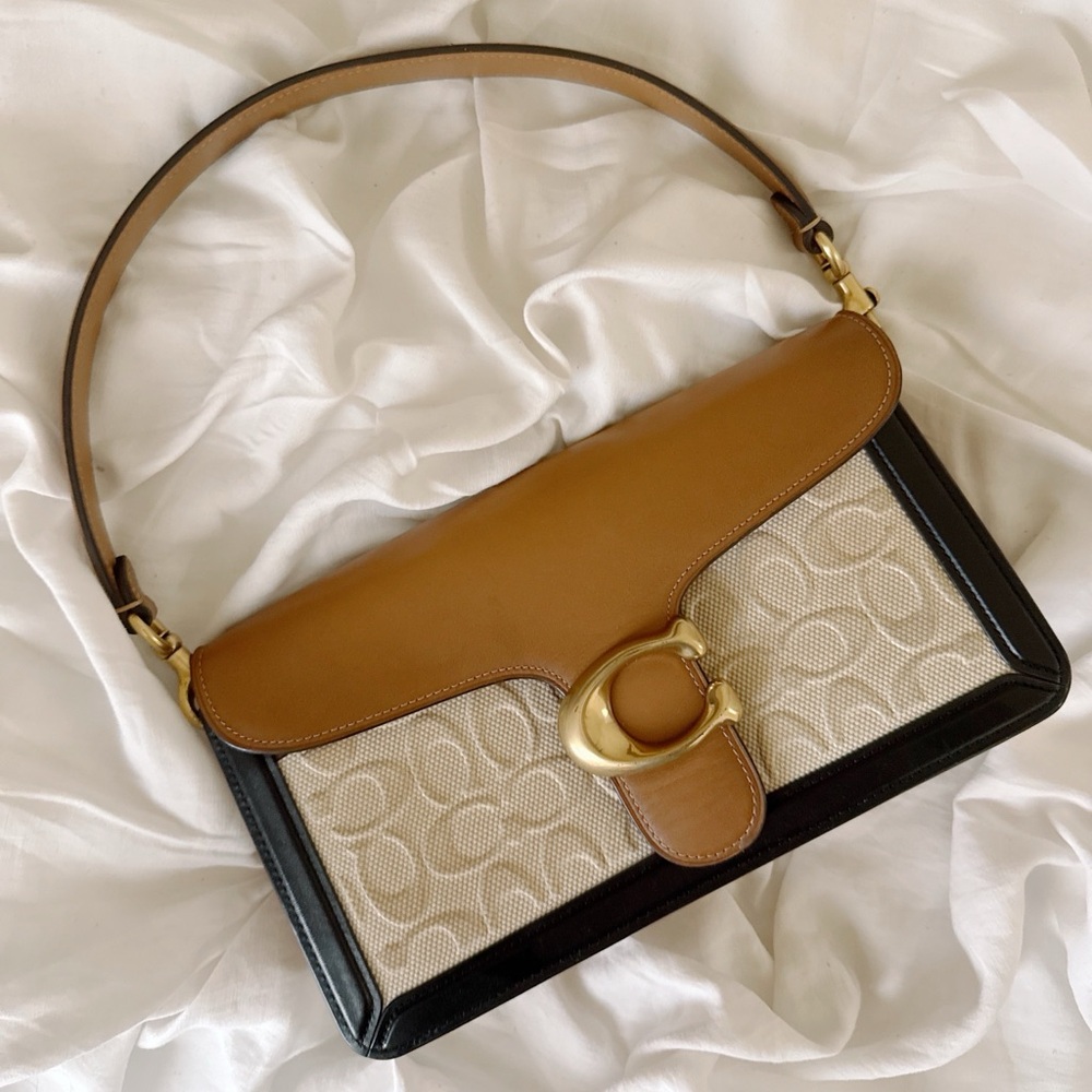 Coach Tabby Shoulder Bag 26 Brown and Cream Shoulder Bag